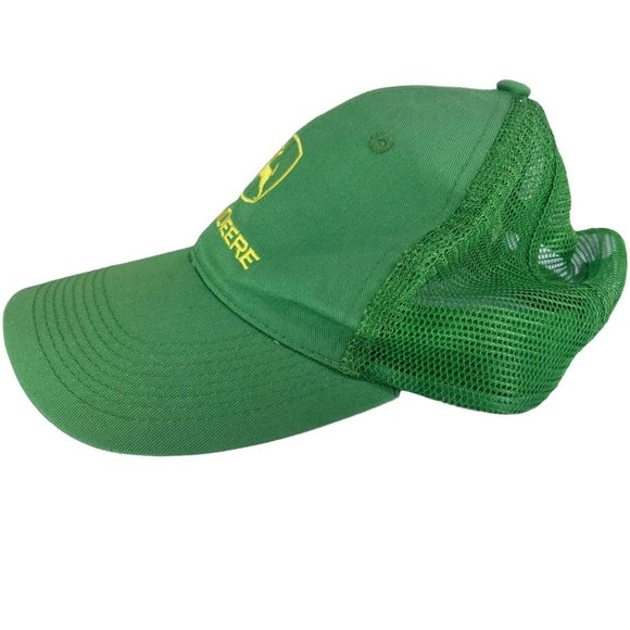Vintage John Deere Trucker Hat Green Mesh Yellow Patch Snapback MPC Promotions - Picture 2 of 7